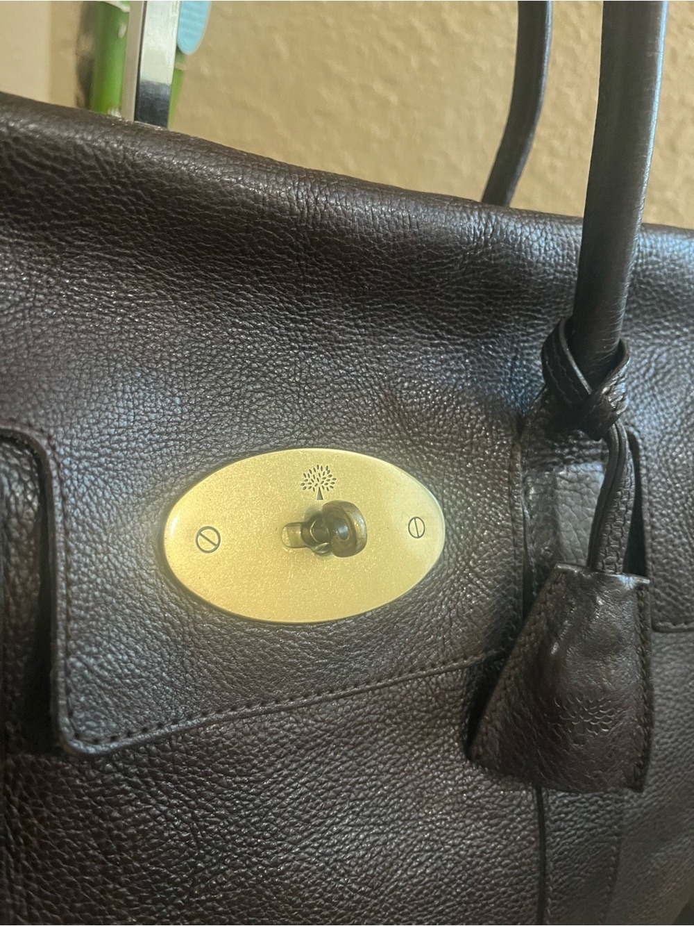 MULBERRY ESPRESSO NATURAL GRAIN LEATHER BAYSWATER - Picture 5 of 14